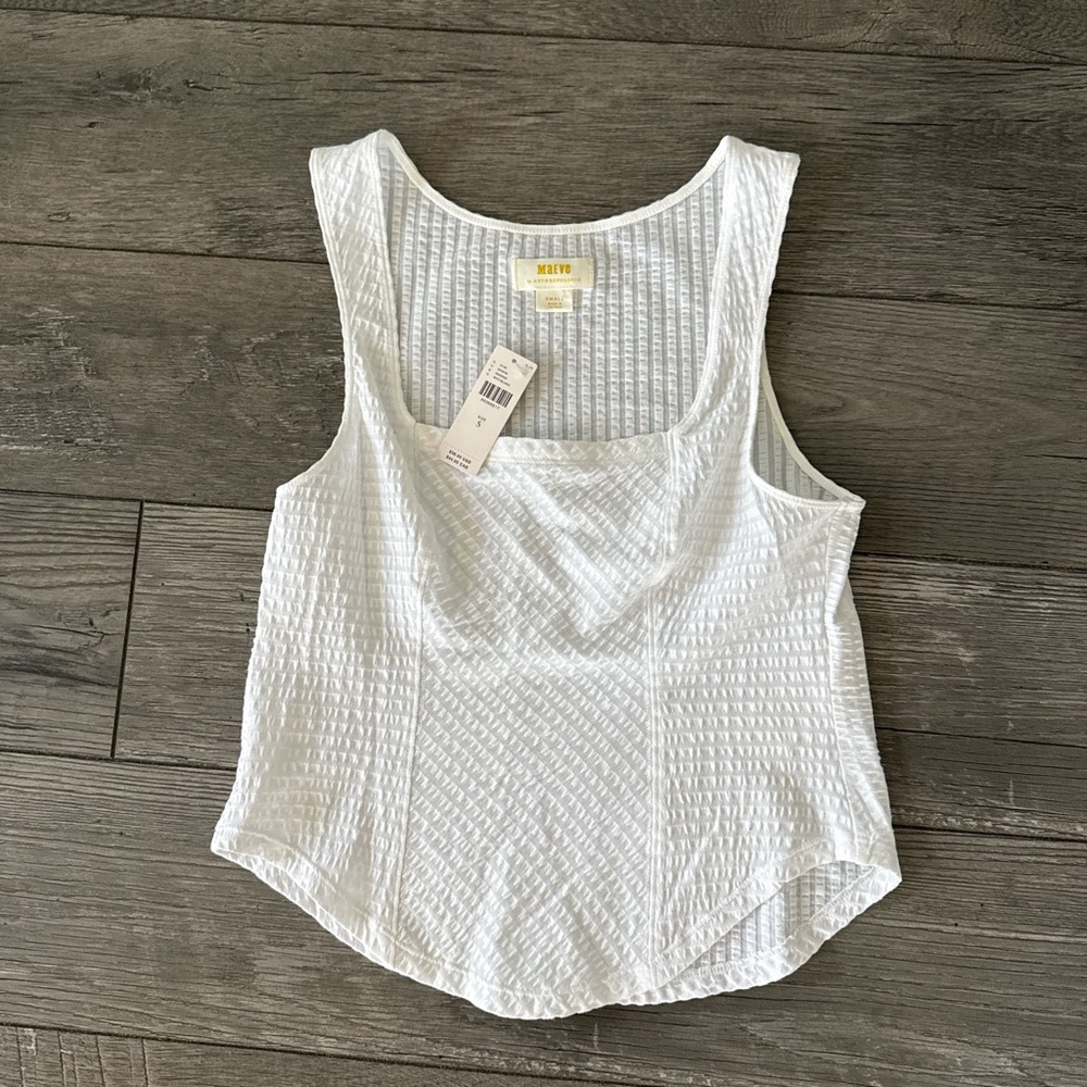 NWT Anthropologie Maeve White Textured Women's Top